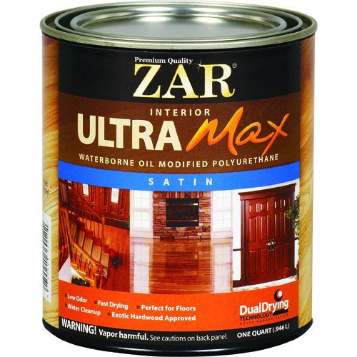 ZAR® 36212 Ultra Max Waterborne Oil Modified Polyurethane, Satin Sheen, 1 Qt