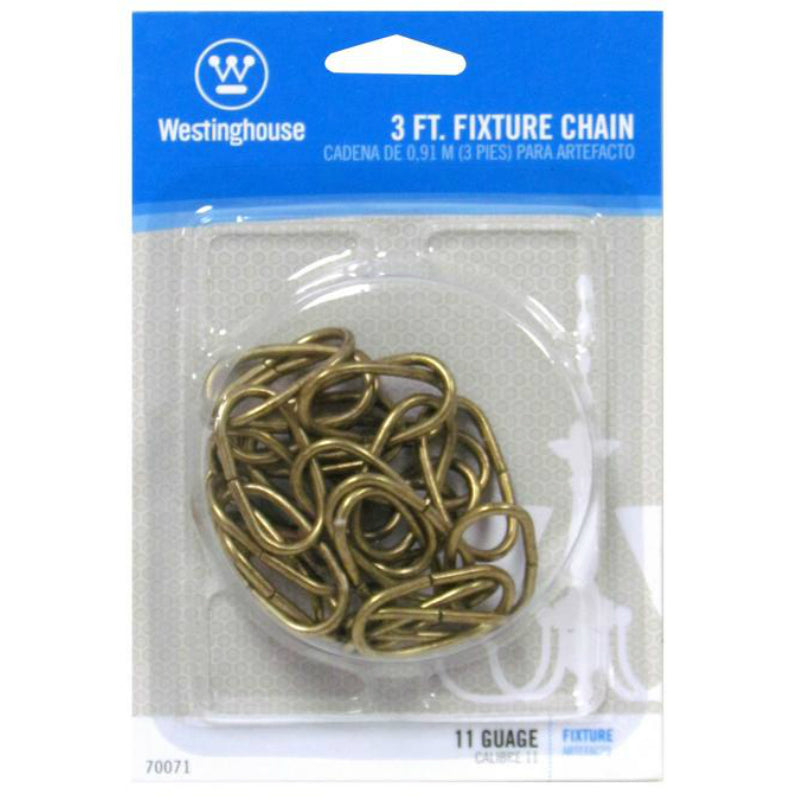 Westinghouse 70071 Decorative Oval Fixture Chain, 36", Antique Brass