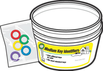 Hy-Ko Medium Key Identifiers In Display Bucket, 25-Piece, 5-Pack