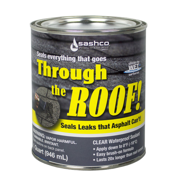Sashco® 14023 Through the Roof!® Elastomeric Roof Sealant, 1 Qt, Clear