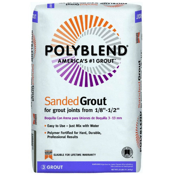 Polyblend PBG18025 Sanded Tile Grout, #180 Sandstone, 25 Lbs