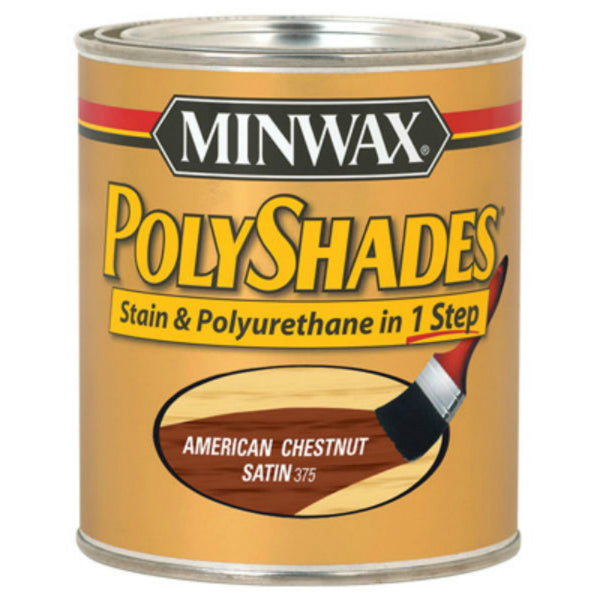 Minwax® 61375 PolyShades® Stain & Polyurethane Satin Finish, American Chestnut, 1 Qt