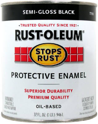 Rust-Oleum 7798502 Stops Rust Protective Enamel, 1 Qt, Semi-Gloss Black