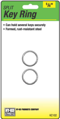 Hy-Ko KC102 Split Key Ring, 5/8", 2-Pack