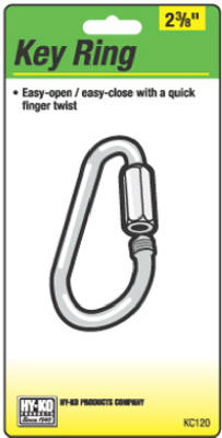 Hy-Ko KC120 Oval Steel Key Ring, 2-3/8"