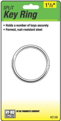 Hy-Ko KC109 Split Key Ring, 1-1/2"