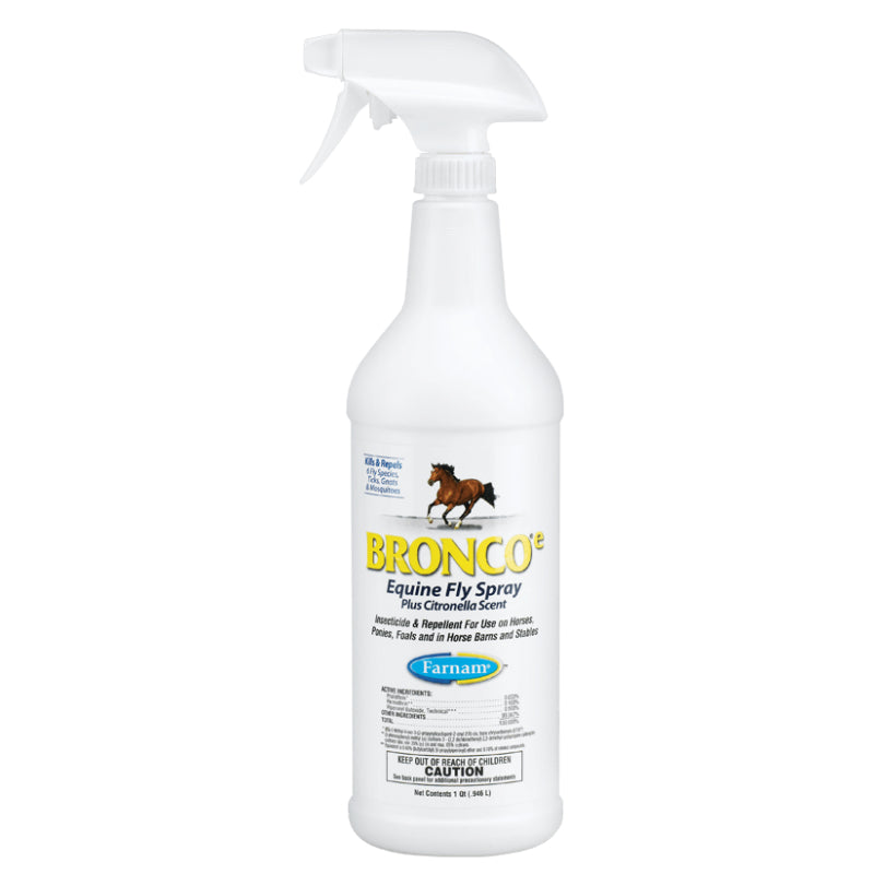 Farnam® 100502328 Bronco® Equine Fly Spray Plus Citronella Scent, 32 Oz