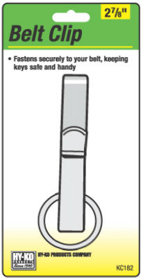 Hy-Ko KC182 Slip-On Metal Belt Clip with Split Ring, 2-7/8"