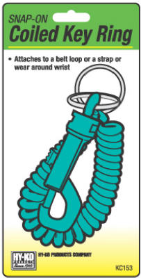 Hy-Ko KC153 Coiled Key Ring with Plastic Snap