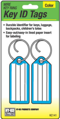 Hy-Ko KC141 Key I.D. Tag with Wire Ring, 2-Pack