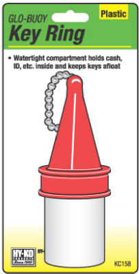 Hy-Ko KC158 Glo Buoy Floating Key Ring with Beaded Chain