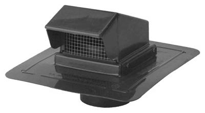 Construction Metals PRCS4BL Roof Cap Stem Vent, Black, 4"