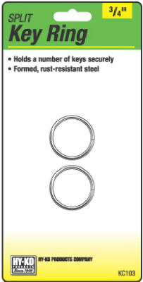 Hy-Ko KC103 Split Key Ring, 3/4", 2-Pack