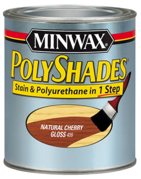 Minwax 214904444 PolyShades Stain/Polyurethane Gloss Finish, Natural Cherry, 1/2 Pt