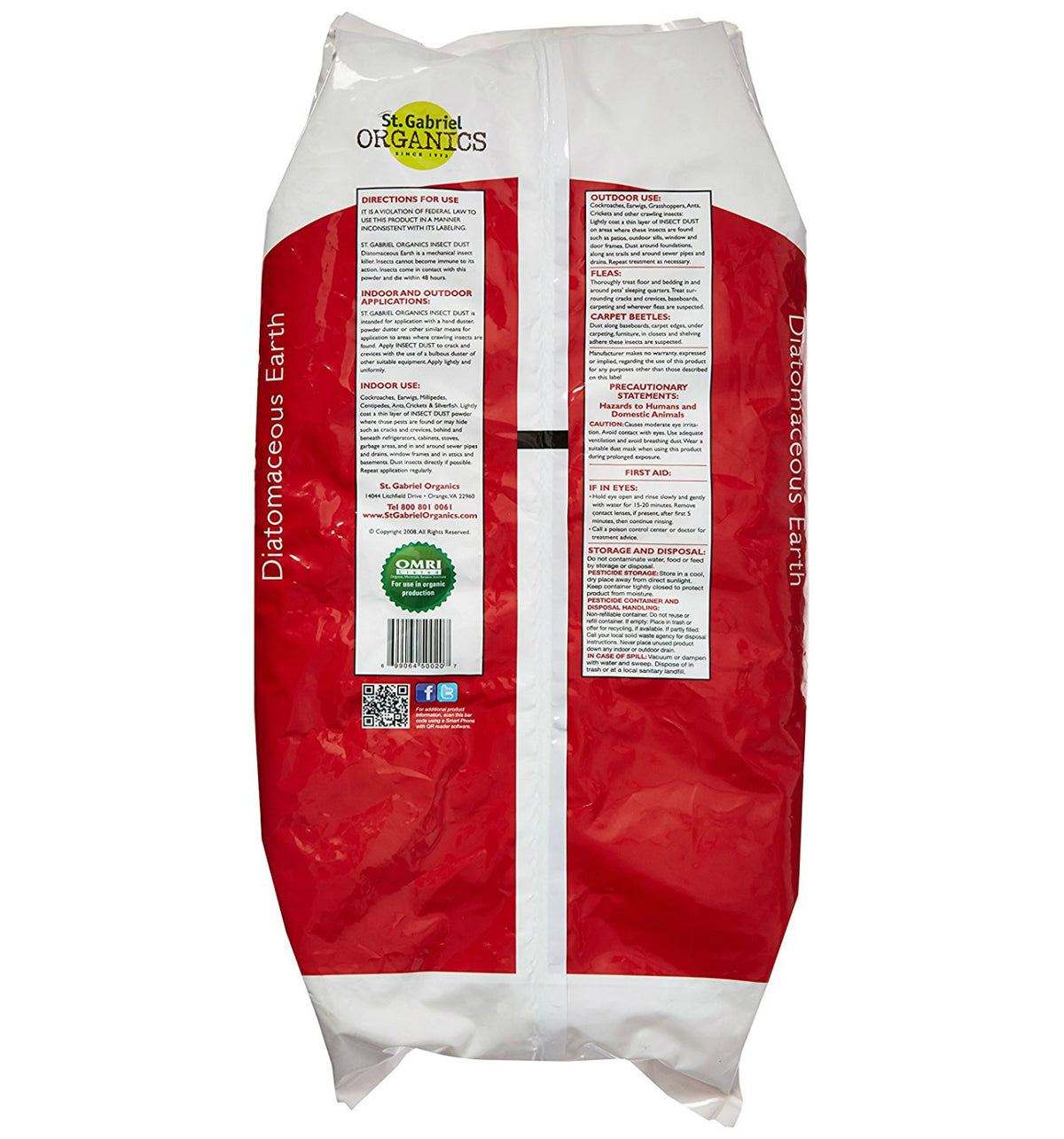St. Gabriel Organics 50020-7 Diatomaceous Earth Insect Dust, 4.4 lbs