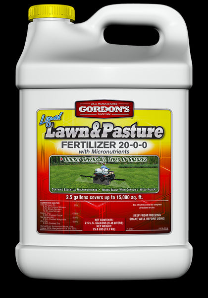Gordon's® 7471122 Liquid Lawn & Pasture Fertilizer, 20-0-0, 2.5 Gallon