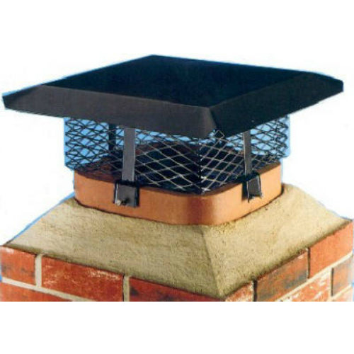 Shelter SCADJ-L-C Adjustable Large Single Flue Chimney Cap, Clamp-on, Black