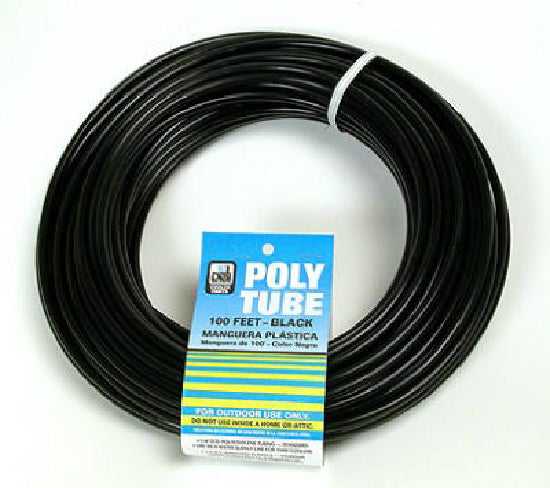 Dial Mfg 4321 Plastic Tubing for Water Supply, 1/4" OD x 100', Black