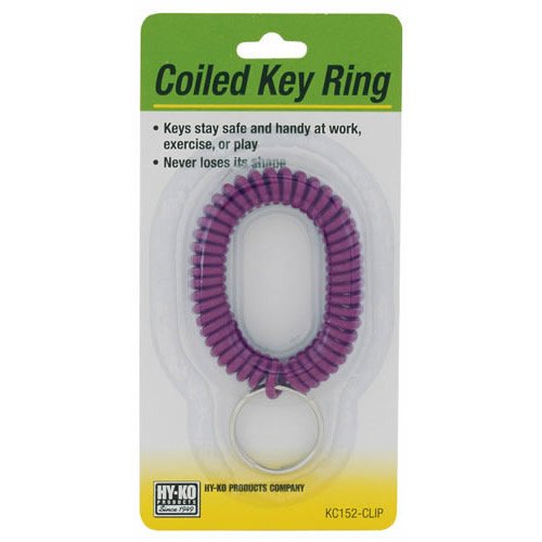Hy-Ko KC152-CLIP Wrist Coiled Key Ring with Split Ring