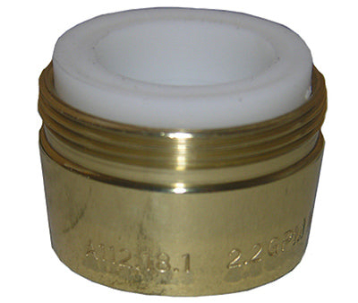 Lasco 09-1973 Dual Thread Aerator 2.2 GPM, Polished Brass