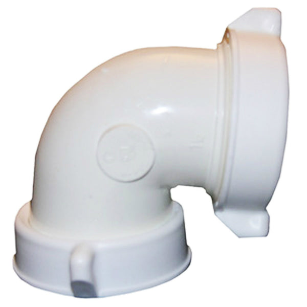 Lasco 03-4261 PVC 90°ree Lavatory/Kitchen Drain Elbow, White