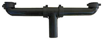 Lasco Plastic 2-Bowl End Center Outlet Drain, 1-1/2" x 16", Black
