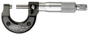 General Tools 102 Utility Micrometer For Beginners & Hobbyists, Range 0" To 1"
