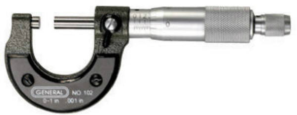 General Tools 102 Utility Micrometer For Beginners & Hobbyists, Range 0" To 1"