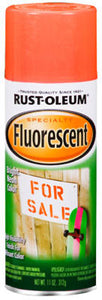 Rust-Oleum® 1955-830 Specialty Spray Paint, 11 Oz, Fluorescent Red-Orange