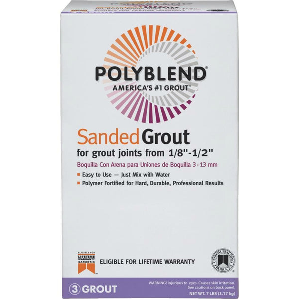 Polyblend® PBG3817-4 Sanded Tile Grout, #381 Bright White, 7 Lbs