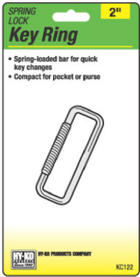 Hy-Ko KC122 Spring Lock Key Ring, 2"