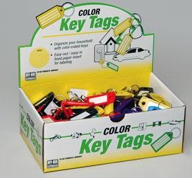 Hy-Ko KB140-100 Key I.D. Tag with Ball Chain, Assorted Color, 100-Pack