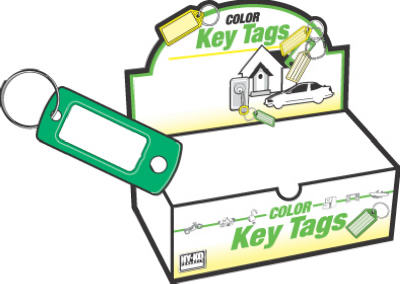 Hy-Ko KB138-200 Key I.D. Tag with Split Ring, Assorted Color, 200-Pack