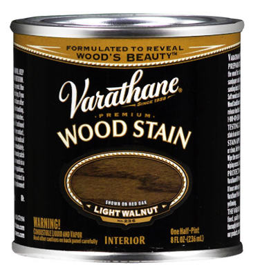Varathane 211796 Premium Oil Based Wood Stain 1/2 Pt, Light Walnut