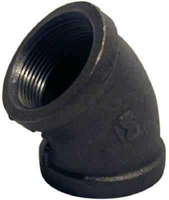 PanNext B-L4507 45-Degree Equal Elbow 3/4", Black