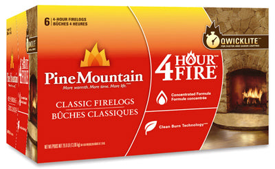 Pine Mountain 4152501401 Traditional Fire Log, 4 Hour Burn Time, 6-Pack