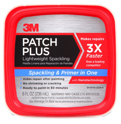 3M PPP-8-BB Patch Plus Primer Lightweight Spackling, 8 Oz