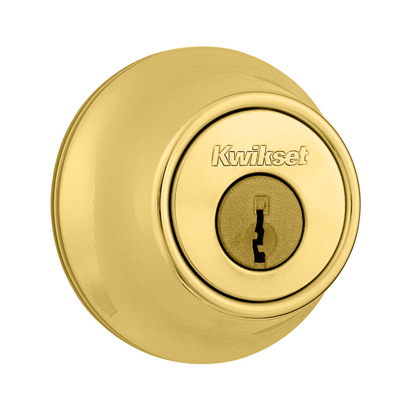 Kwikset® 660-3-AL Security Single Cylinder Deadbolt, Polished Brass