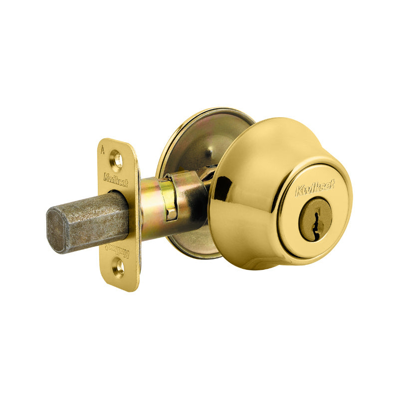 Kwikset® 660-3-AL Security Single Cylinder Deadbolt, Polished Brass