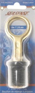 SeaSense 50032292 Snap Drain Plug 1", Brass