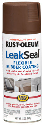 Rust-Oleum® Stops Rust® LeakSeal® Flexible Rubber Coating Spray, 12 Oz, Brown