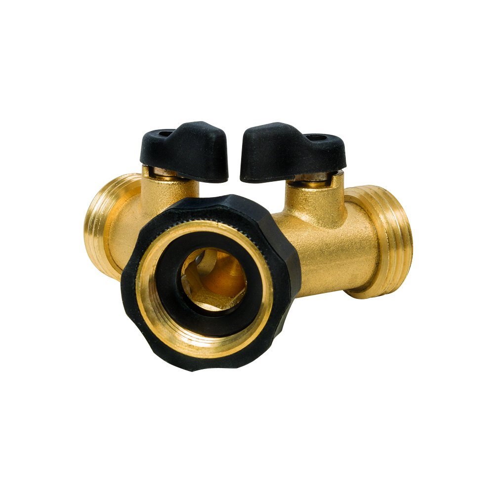 Gilmour 13 Brass Dual Shut-Off Valve / Y Hose Connector