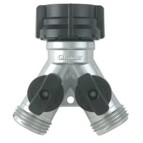 Gilmour 15 Metal Dual Shut-Off Valve /  Y Connector