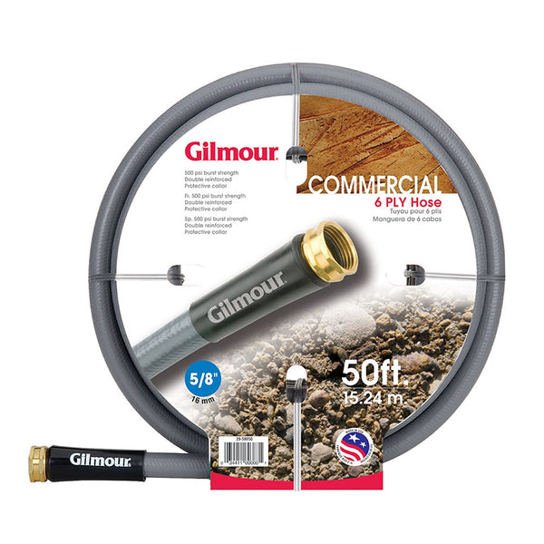 Gilmour® 2958100 Commercial Double-Reinforced Rubber/Vinyl Hose, 5/8" x 100'