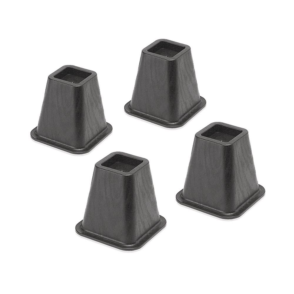 Whitmor 6511-3349-BLK Plastic Bed Risers, Black, 5-1/4", 4-Pack