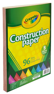 Crayola 99-3000 Standard Construction Paper, 96 Sheet, 9" x 12"