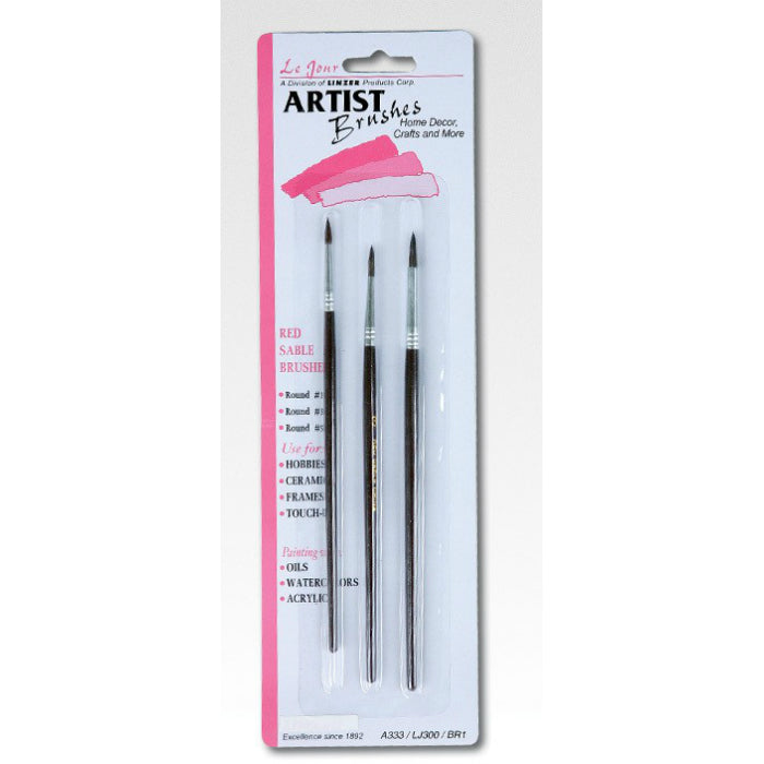 Linzer A333 Le Jour Round Artist Brush Set, 3-Piece
