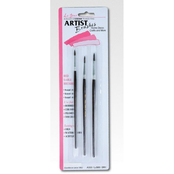 Linzer A333 Le Jour Round Artist Brush Set, 3-Piece