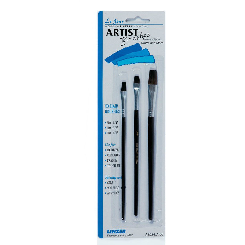 Linzer A353 Le Jour Flat Artist Brush Set, 3-Piece