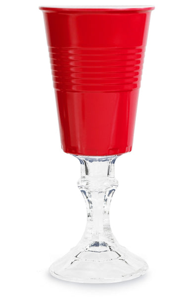 Carson 22230 The Original RedNek™ Red Melamine Party Cup with Glass Pedestal